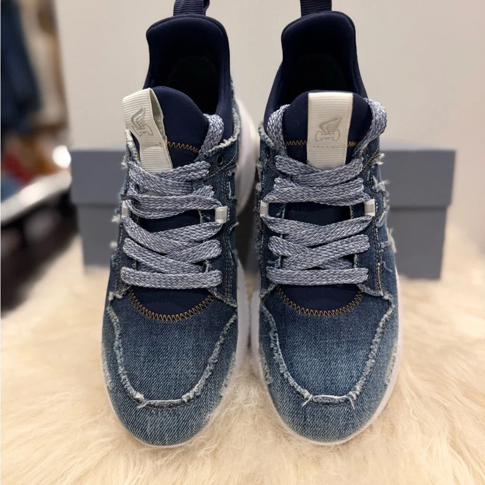 Hogan Frayed Denim Blue Sneakers size 38